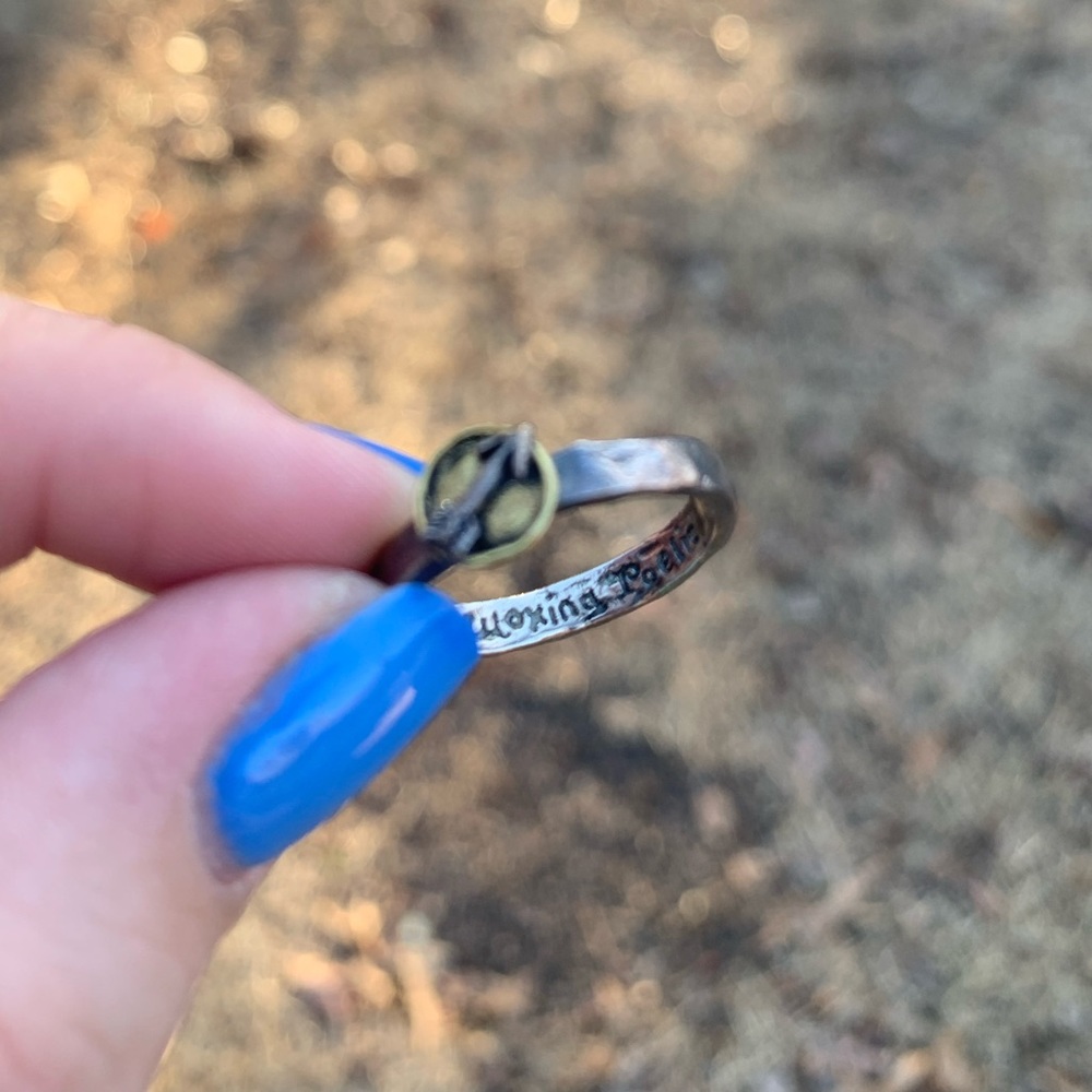 Hammered Band Arrow Compass Ring - image 4